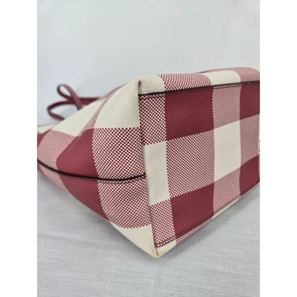 Coach City Zip Tote in Multi-Pink Plaid Print Style F66929 - Picture 10 of 16